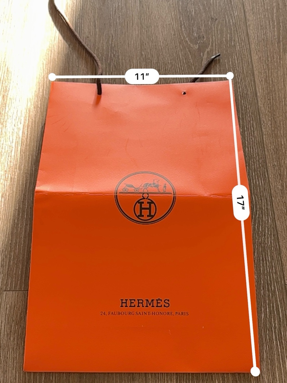 Hermes Orange Branded Paper Tote